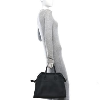 THE ROW Matte Grained Calfskin Soft Margaux 15 Black