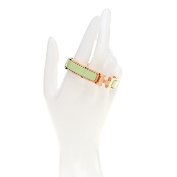 HERMES Enamel Narrow Clic Clac H Bracelet PM Vert Amande