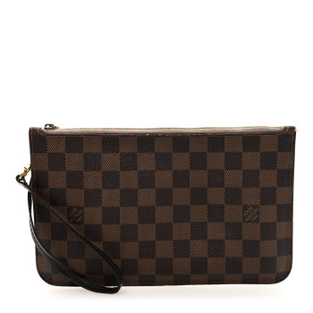 LOUIS VUITTON Damier Ebene Neverfull MM GM Pochette Rose Ballerine