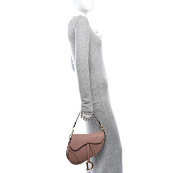 CHRISTIAN DIOR Grained Calfskin Saddle Bag Fard
