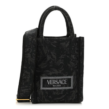 VERSACE Jacquard Barocco Mini Athena Tote Black
