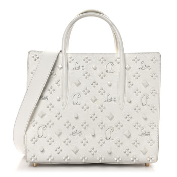 CHRISTIAN LOUBOUTIN Calfskin Spikes Loubinthesky Medium Paloma White
