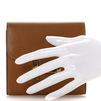 HERMES Tadelakt Constance Short Wallet Gold