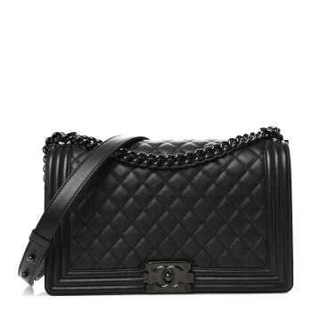 CHANEL Caviar Quilted New Medium Boy Flap So Black