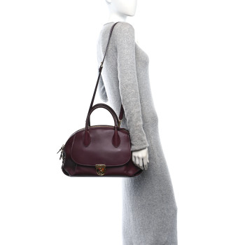 SALVATORE FERRAGAMO Calfskin Fiamma Bag Rouge Black