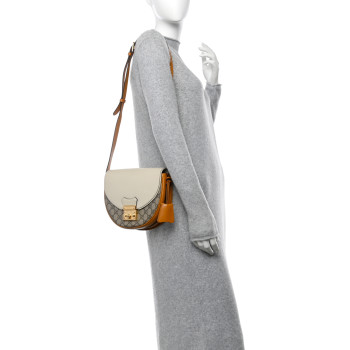 GUCCI GG Supreme Monogram Calfskin Small Padlock Messenger Shoulder Bag Beige Mystic White Sun Oil