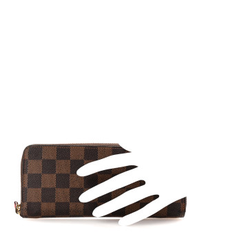 LOUIS VUITTON Damier Ebene Clemence Wallet Cherry