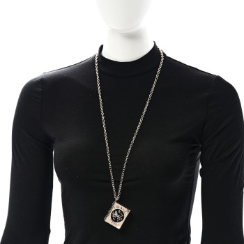 CHANEL Metal CC Lion Book Locket Necklace Gold