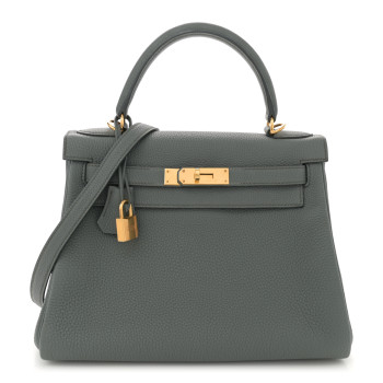 HERMES Togo Kelly Retourne 28 Vert Amande