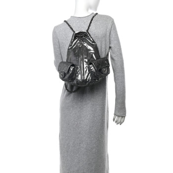 CHANEL Iridescent Calfskin Backpack Is Back Dark Grey