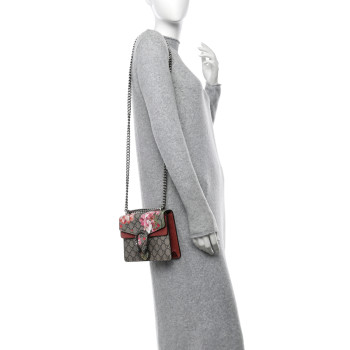 GUCCI GG Supreme Monogram Blooms Mini Dionysus Shoulder Bag Beige Multicolor Dry Rose