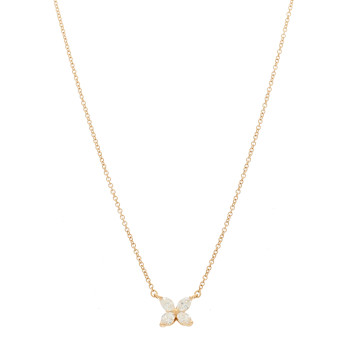 TIFFANY 18K Rose Gold Diamond Small Victoria Necklace