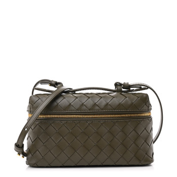 BOTTEGA VENETA Calfskin Intrecciato Bang Bang Vanity Case Kaki BOTTEGA VENETA Calfskin Intrecciato Bang Bang Vanity Case Kaki