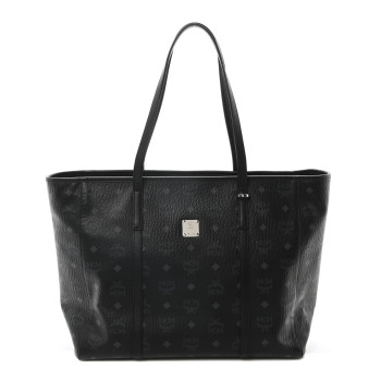 MCM Visetos Large Toni Shopper Tote Black