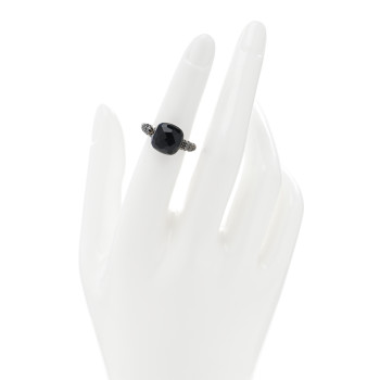 POMELLATO 18K Rose Gold Black Onyx Black Diamond Capri Ring 52 6