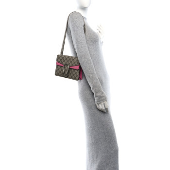 GUCCI GG Supreme Monogram Mini Dionysus Shoulder Bag Pink