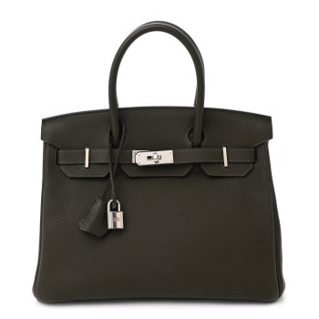 HERMES Togo Birkin 30 Vert De Gris