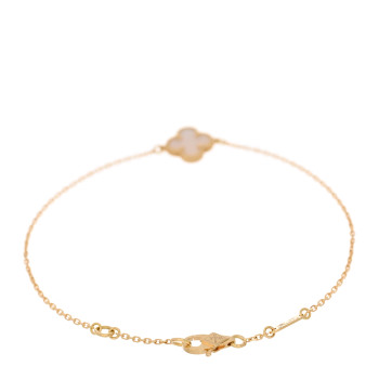 VAN CLEEF & ARPELS 18K Yellow Gold Mother of Pearl Sweet Alhambra Bracelet