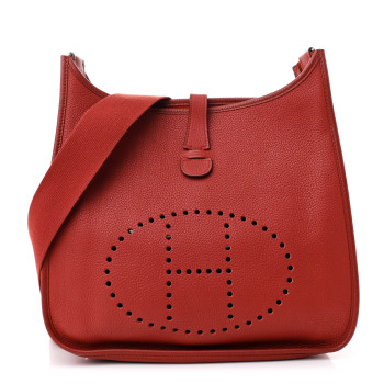 HERMES Taurillon Clemence Evelyne GM Rouge