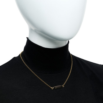 FOUNDRAE 18K Yellow Gold Enamel Dream Sequence Pendant Necklace Black