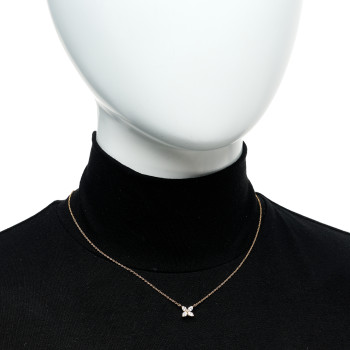 TIFFANY 18K Rose Gold Diamond Small Victoria Necklace