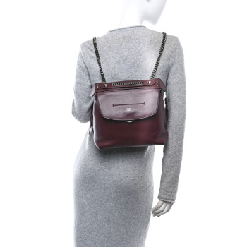 FENDI Vitello Century Opaco Large Back to School Backpack Bordeaux