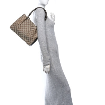 GUCCI Monogram Shoulder Bag Dark Brown
