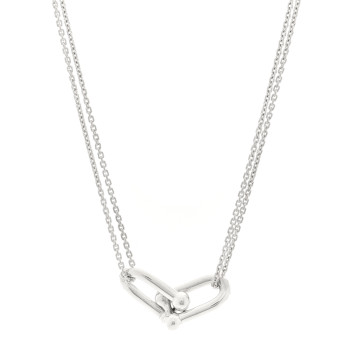 TIFFANY Sterling Silver Double HardWear Link Pendant Necklace