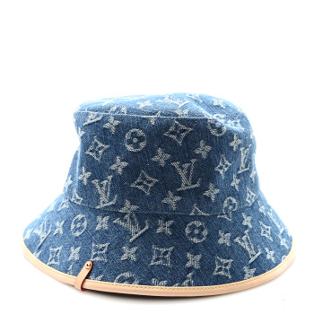 LOUIS VUITTON Monogram Denim Jacquard LV Remix Bucket Hat M Blue