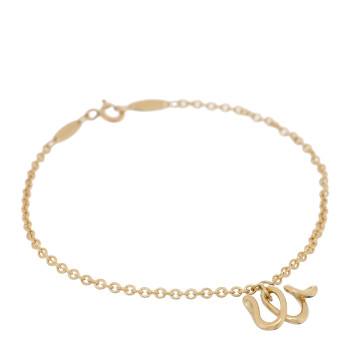 TIFFANY 18K Yellow Gold Mini Elsa Peretti Alphabet W Bracelet