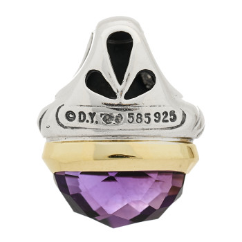 DAVID YURMAN Sterling Silver 14K Yellow Gold Amethyst 10mm Acorn Pendant