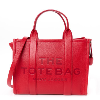 MARC JACOBS Grained Calfskin Medium The Tote Bag True Red