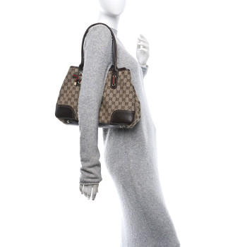 GUCCI Monogram Medium Princy Tote Dark Brown