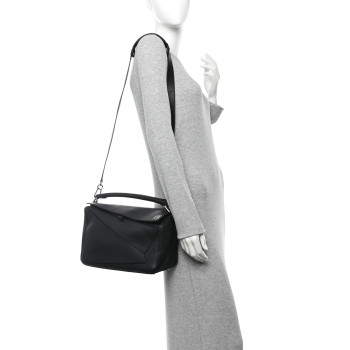 LOEWE Calfskin Medium Puzzle Bag Black