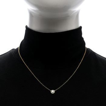 TIFFANY 18K Yellow Gold Diamond .41ct Elsa Peretti Diamonds by the Yard Pendant Necklace