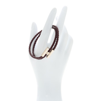 HERMES Swift Double Wrap Cord Tournis Tresse Bracelet T5 Terre
