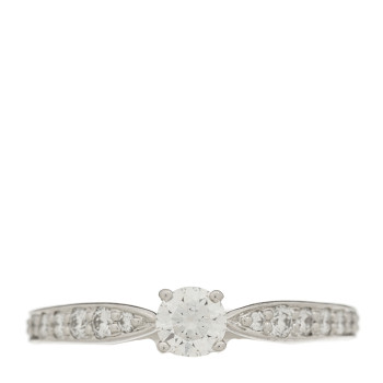 TIFFANY Platinum Diamond .20ct Round Brilliant Harmony Engagement Ring 47 4