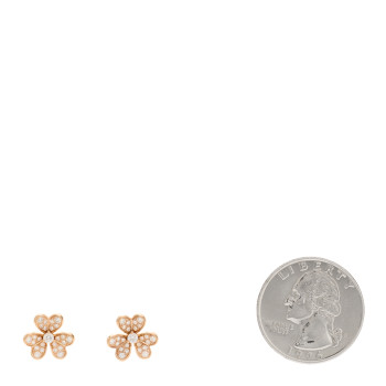 VAN CLEEF & ARPELS 18K Rose Gold Diamond Mini Frivole Pave Earrings