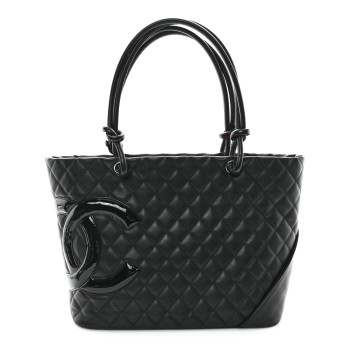CHANEL Calfskin Quilted Large Cambon Tote Black