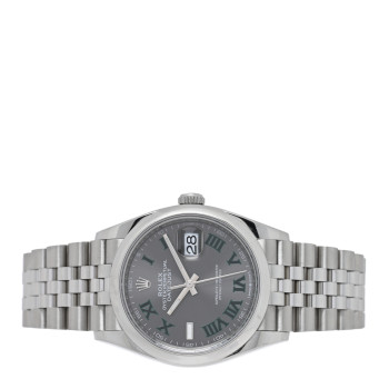 ROLEX Stainless Steel 36mm Oyster Perpetual Wimbledon Datejust Watch Slate 126200 ROLEX Stainless Steel 36mm Oyster Perpetual Wimbledon Datejust Watch Slate 126200