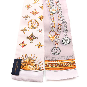 LOUIS VUITTON Silk Monogram Vendome Bandeau Gris