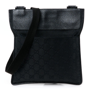 GUCCI GG Monogram Messenger Crossbody Bag Black