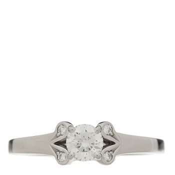 CARTIER Platinum Diamond .33ct Ballerine Solitaire Engagement Ring 50 5.25