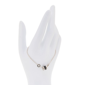 BULGARI Sterling Silver Black Ceramic Save the Children Bracelet SM