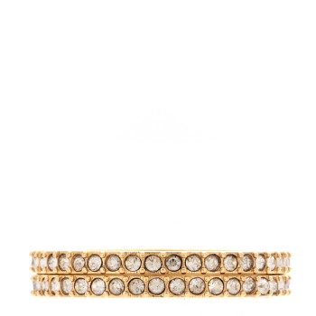 CHRISTIAN DIOR Metal Crystal Dior Code Ring Set 59 8.75 Gold