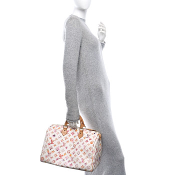 LOUIS VUITTON Watercolor Aquarelle Speedy 35 White