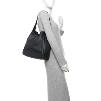 SAINT LAURENT Supple Calfskin Large Le 5 A 7 Soft Hobo Black