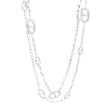 HERMES Sterling Silver Farandole Necklace 120