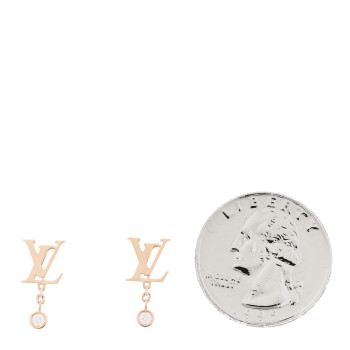LOUIS VUITTON 18K Pink Gold Diamond Idylle Blossom LV Stud Earrings