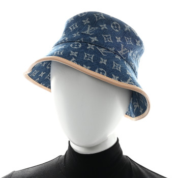 LOUIS VUITTON Monogram Denim Jacquard LV Remix Bucket Hat M Blue